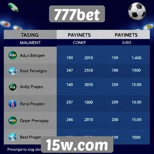 Opções de pagamento disponíveis no 777bet